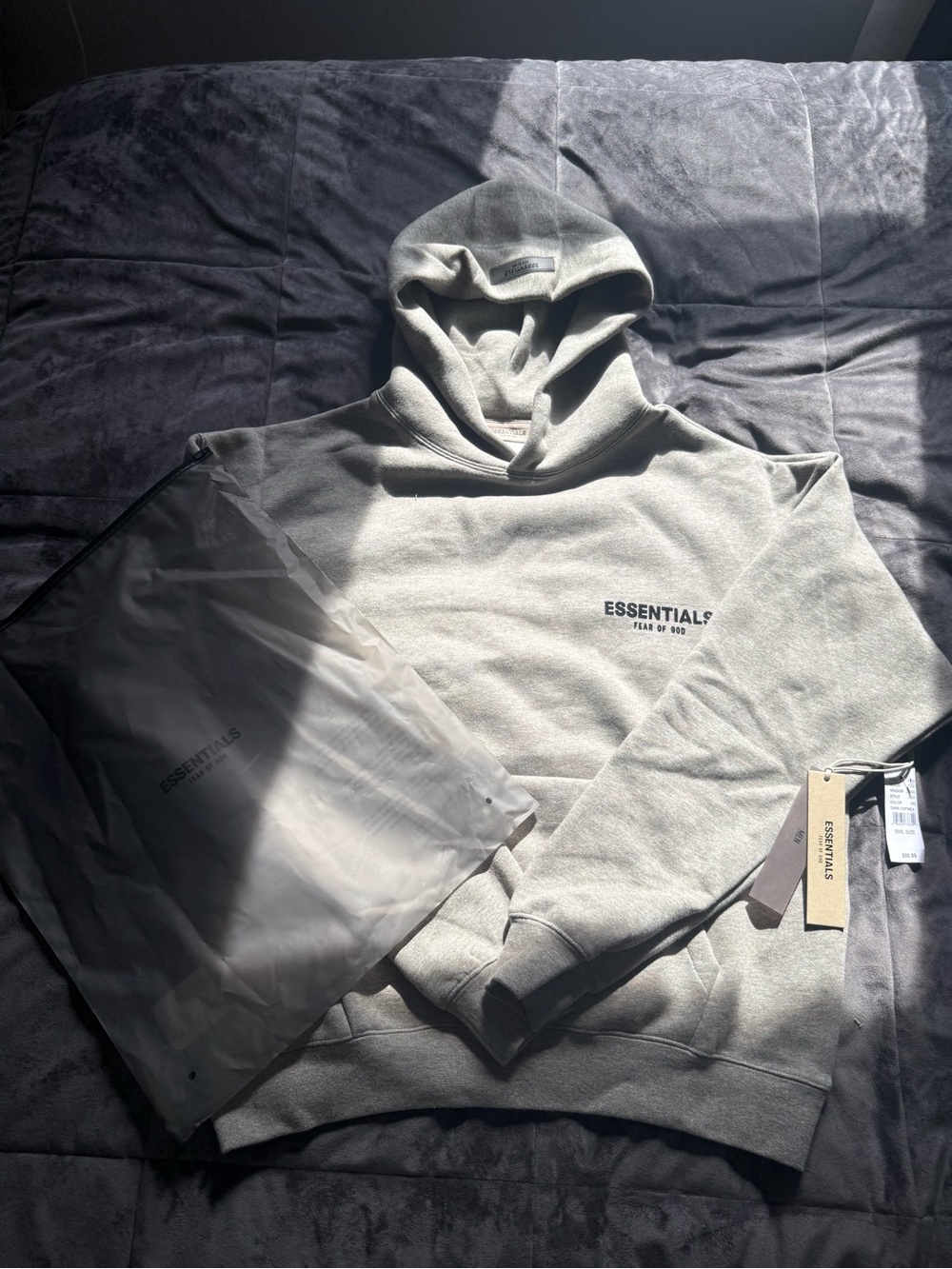 Men’s Hoodie Sweatshirt - Light Gray - Picture 7 of 7